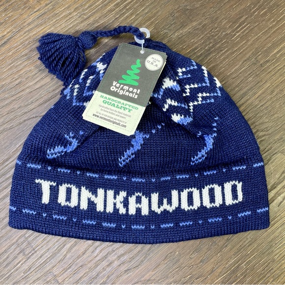 Vermont Originals Tonkawood Skier 100% Wool Hat Blue Fair Isle - Picture 2 of 5